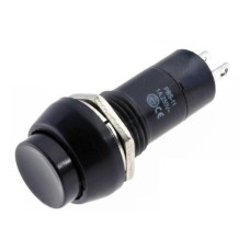 PULSADOR 1A 250V REDONDO NEGRO N.A. (NORMAL ABIERTO)