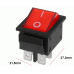 LLAVE TECLA DOBLE PULSADORA ROJA 4 PATAS 15A 250V RS211/R